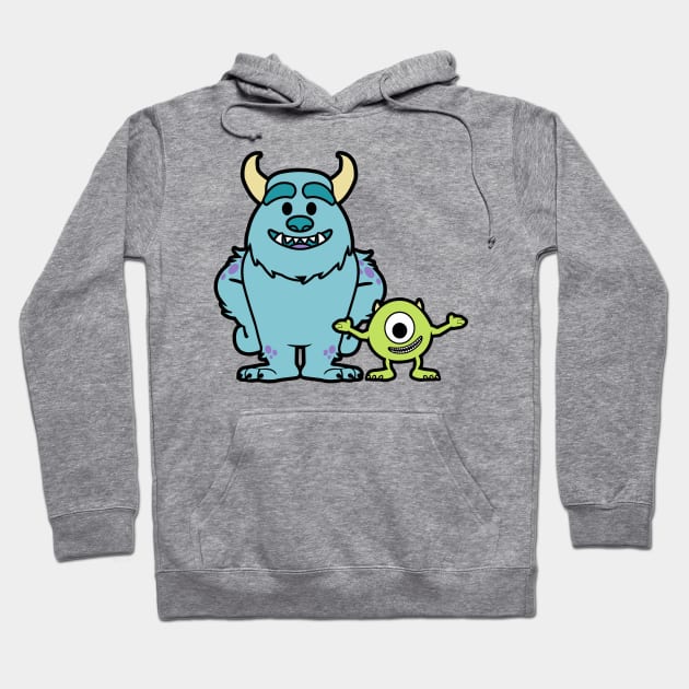 James and Mike Monster Inc Chibi Duo Hoodie by bonekaduduk